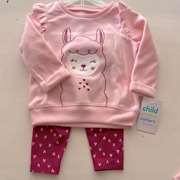 Carters, Child of Mine, lightweight, fleece top and stretch pants, size 3–6 M - Picture 1 of 5